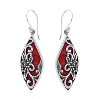 Artistic Flower Earrings in Sterling Silver