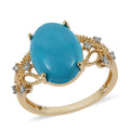 Iliana 4.65 ctw AAA Mined in America Arizona Sleeping Beauty Turquoise and Diamond G-H SI Ring in 18K Yellow Gold 3.24 Grams (Size 8) - Sticky add to cart bar