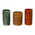 Set of 3 Multi Color Ceramics Tropical Animals Tiki Mugs (5x2) - Sticky add to cart bar