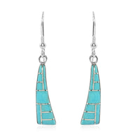 SANTA FE Style Multi Gemstone Dangle Earrings in Sterling Silver 1.40 ctw