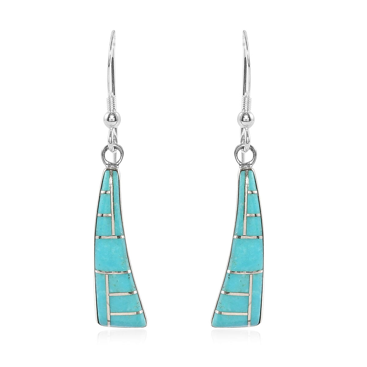SANTA FE Style Multi Gemstone Dangle Earrings in Sterling Silver 1.40 ctw (1)