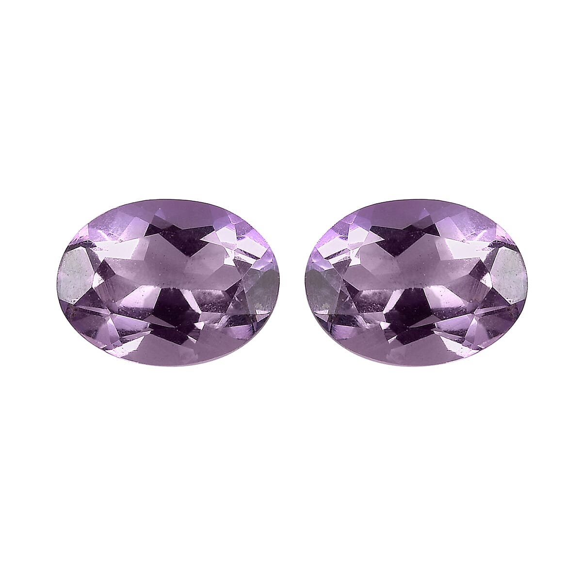 Rose De France Amethyst Set of 2 (Ovl 8x6 mm) 1.94 ctw Loose Gemstone