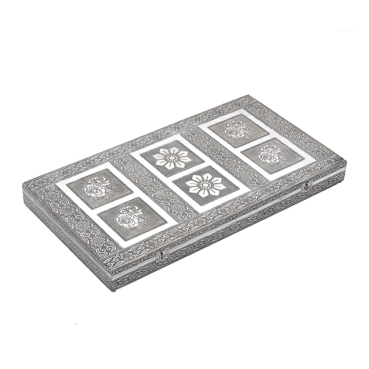 Largest Ever Hand Crafted Oxidized Rose Embossed Jewelry Box with Scratch Protection Interior