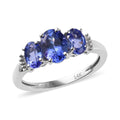 2.10 ctw AAA Tanzanite and Diamond G-H I3 Accent Ring in 14K White Gold 2.25 Grams (Size 8) - Sticky add to cart bar