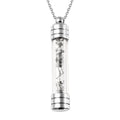 Marvelous Meteorite and Glass Vile Pendant Necklace 20 Inches in Stainless Steel - Sticky add to cart bar