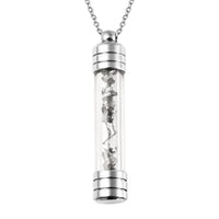 Marvelous Meteorite and Glass Vile Pendant Necklace 20 Inches in Stainless Steel