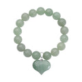 Galilea Rose Quartz Beaded Stretch Bracelet with Heart Charm 183.00 ctw - Sticky add to cart bar