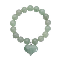 Galilea Rose Quartz Beaded Stretch Bracelet with Heart Charm 183.00 ctw