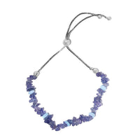 14.40 ctw Tanzanite Chips and Oregon Blue Opal Enhanced Bolo Bracelet in Sterling Silver