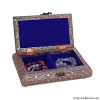 Handcrafted Elephant Embossed Bronze Aluminum Jewelry Box (8x4x2.75)