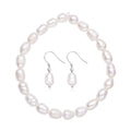 Freshwater Cultured Pearl Stretch Bracelet and Earrings in Sterling Silver - Sticky add to cart bar