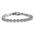 Diamond Bracelet in Platinum Over Sterling Silver| Silver Cluster Bracelet| Wedding Gifts (7.25 In) 1.00 ctw - Sticky add to cart bar