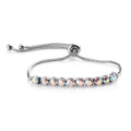 Mother's Day Special Karis Aurora Borealis Crystal Bolo Bracelet in Platinum Bond and Stainless Steel - Sticky add to cart bar