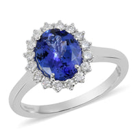 Rhapsody 3.60 ctw AAAA Tanzanite and Diamond E-F VS Ring in 950 Platinum 6.88 Grams (Size 8)