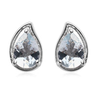 1.20 ctw Espirito Santo Aquamarine Drop Earrings in Platinum Over Sterling Silver