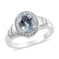 2.10 ctw Espirito Santo Aquamarine and Diamond Ring in Platinum Over Sterling Silver (Size 9) - Sticky add to cart bar