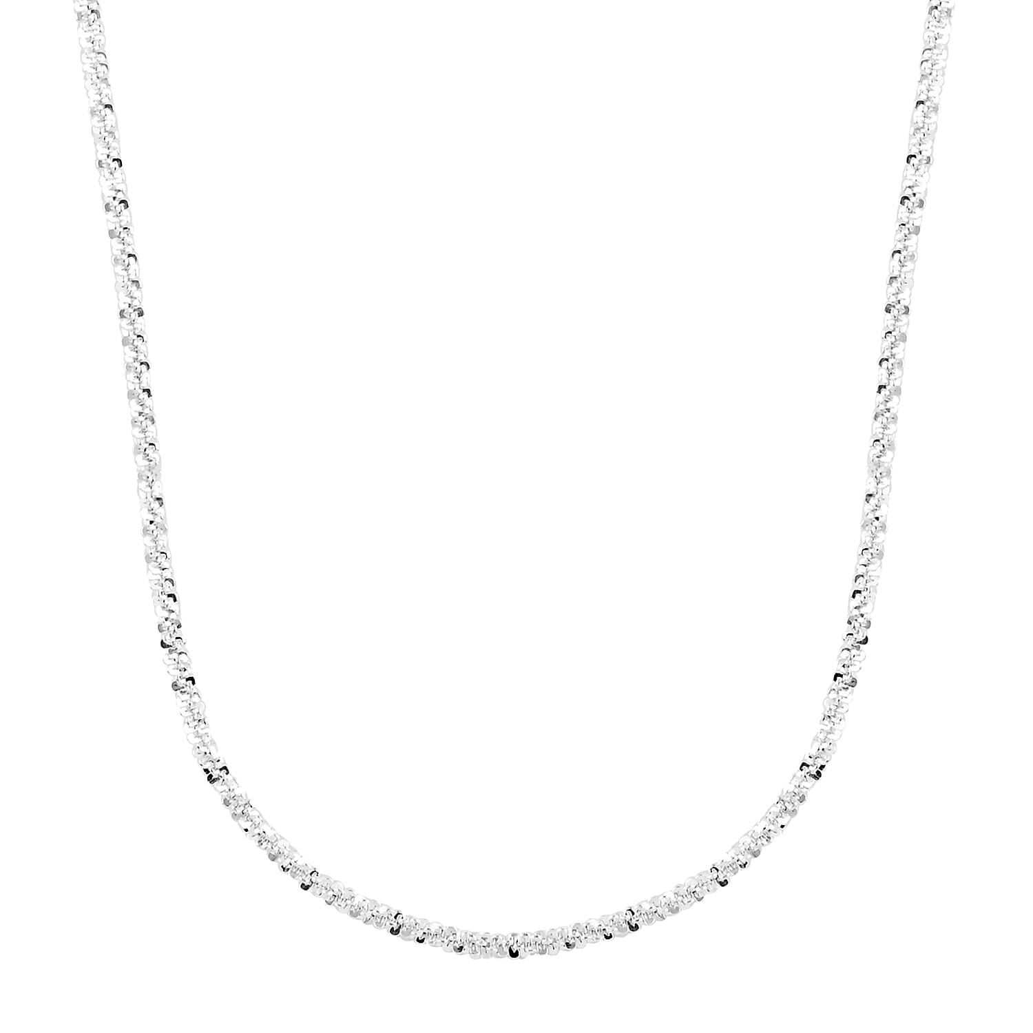 Italian Treasure 14K RG Over Sterling Silver Margarita Sparkle Necklace (48 Inches) (7.20 g)