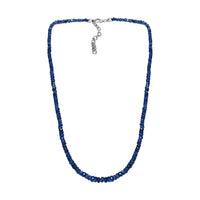 89.00 ctw Kashmir Blue Kyanite Beads Necklace 18-20 Inch in Sterling Silver