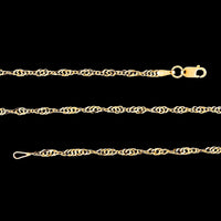 Vicenza Italian Collection Singapore Chain in 14K Yellow Gold 18 Inch 2 Grams