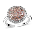 0.50 ctw Natural Pink Diamond, Diamond Ring in Rhodium & Platinum Over Sterling Silver - Sticky add to cart bar