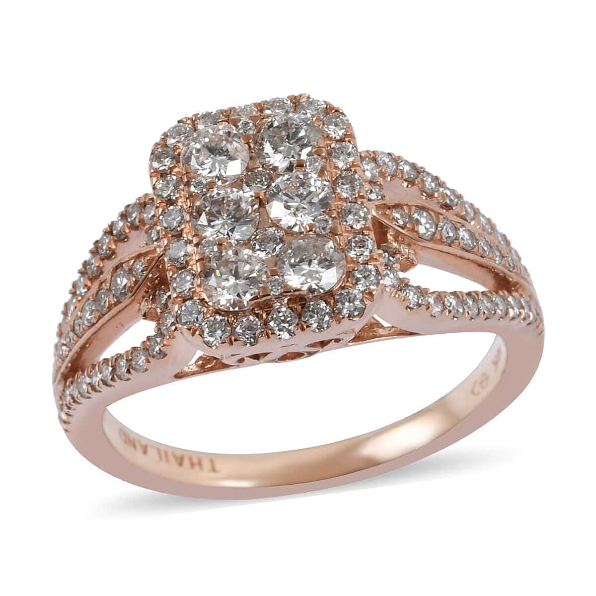 1 ctw Diamond Ring in 10K Rose Gold 3.90 Grams (Size 7)
