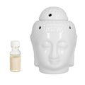 White Ceramic Buddha Head Tealight Candle Holder with Aromatherapy Oil Burner (5.75x4.5x4.25) - Sticky add to cart bar
