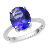 Appraised RHAPSODY 950 Platinum AAAA Tanzanite Solitaire Ring 6.45 Grams 4.90 ctw