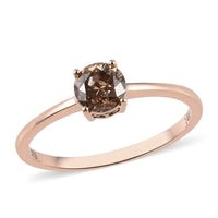 14K Rose Gold Natural Champagne Diamond Solitaire Ring (Size 7.0) 1.00 ctw
