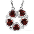 2.70 ctw Mozambique Garnet Necklace 18 Inch in Stainless Steel and Sterling Silver - Sticky add to cart bar