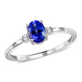 1.05 ctw Premium Tanzanite and Diamond Ring in 10K White Gold 1.75 Grams - Sticky add to cart bar