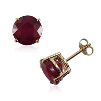 11.18 ctw AA Niassa Ruby Stud Earrings in 10K Yellow Gold 1.38 Grams