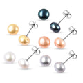 Set of 5 Freshwater Multi Color Cultured Pearl Stud Earrings in Stainless Steel - Sticky add to cart bar