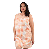 Lati Fashion Sleeveless Zip Front House Dress (Cotton & Polyester, M)- Orange