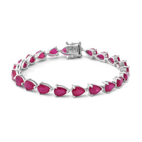 19.53 ctw Niassa Ruby Tennis Bracelet in Platinum Over Sterling Silver (7.25 In)