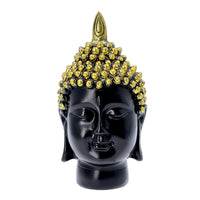 Silver and Black Buddha Head Statue