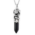 Galilea Rose Quartz Pointer Pendant Necklace 24 Inches in Silvertone and Stainless Steel 30.00 ctw - Sticky add to cart bar
