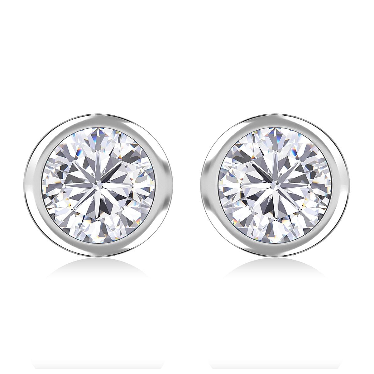 Elanza Simulated Diamond (2.00 Ct) Sterling Silver Earring 2.00 ctw
