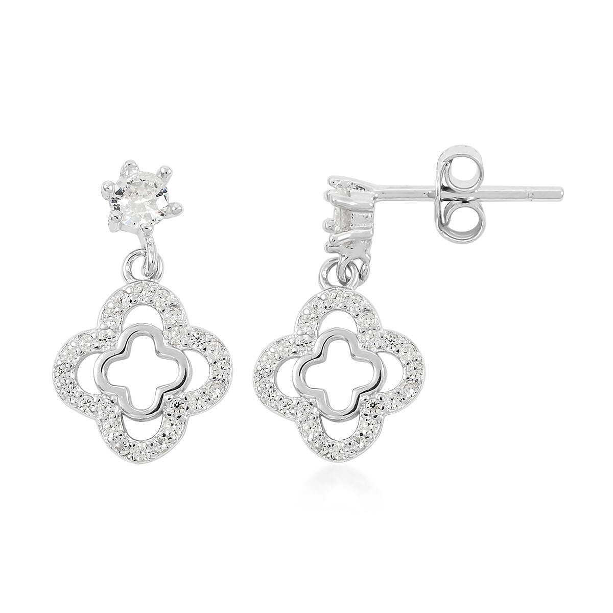 Elanza Simulated Diamond (0.58 Ct) Sterling Silver Earring 0.58 ctw