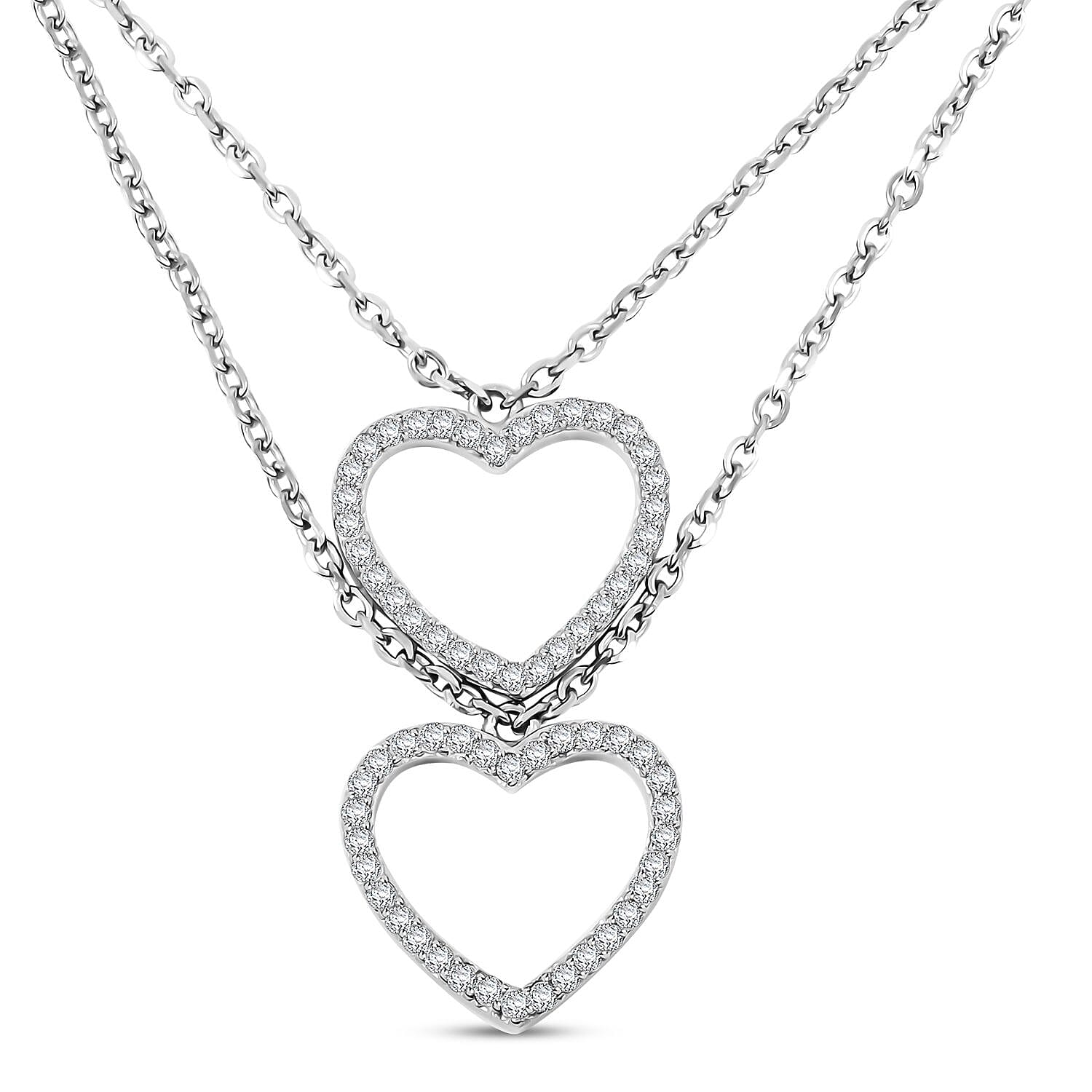 Elanza Simulated Diamond (1.26 Ct) Sterling Silver Necklace (Size 17.5 Adjustable) 1.26 ctw