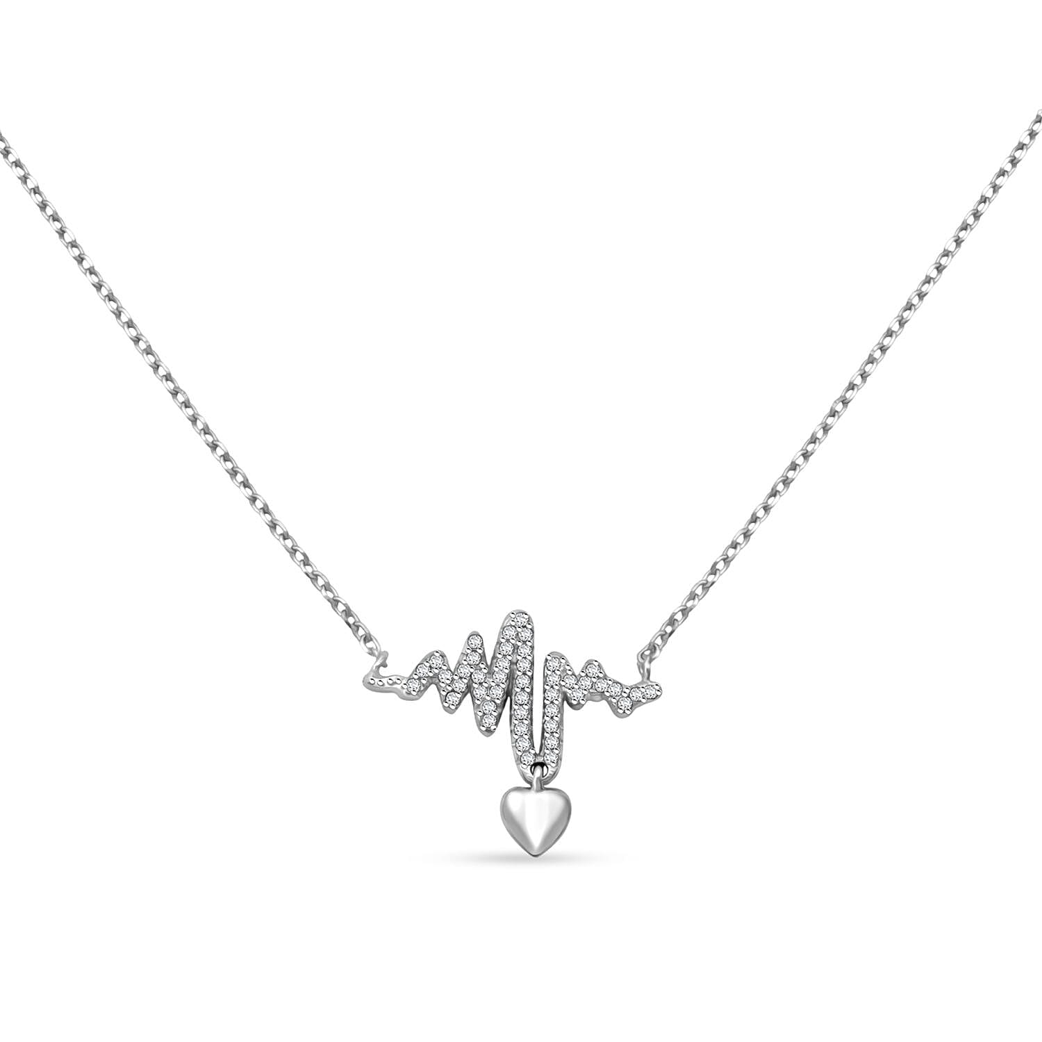Elanza Simulated Diamond (5.10 Ct) Sterling Silver Necklace (Size 17 Adjustable) 5.10 ctw