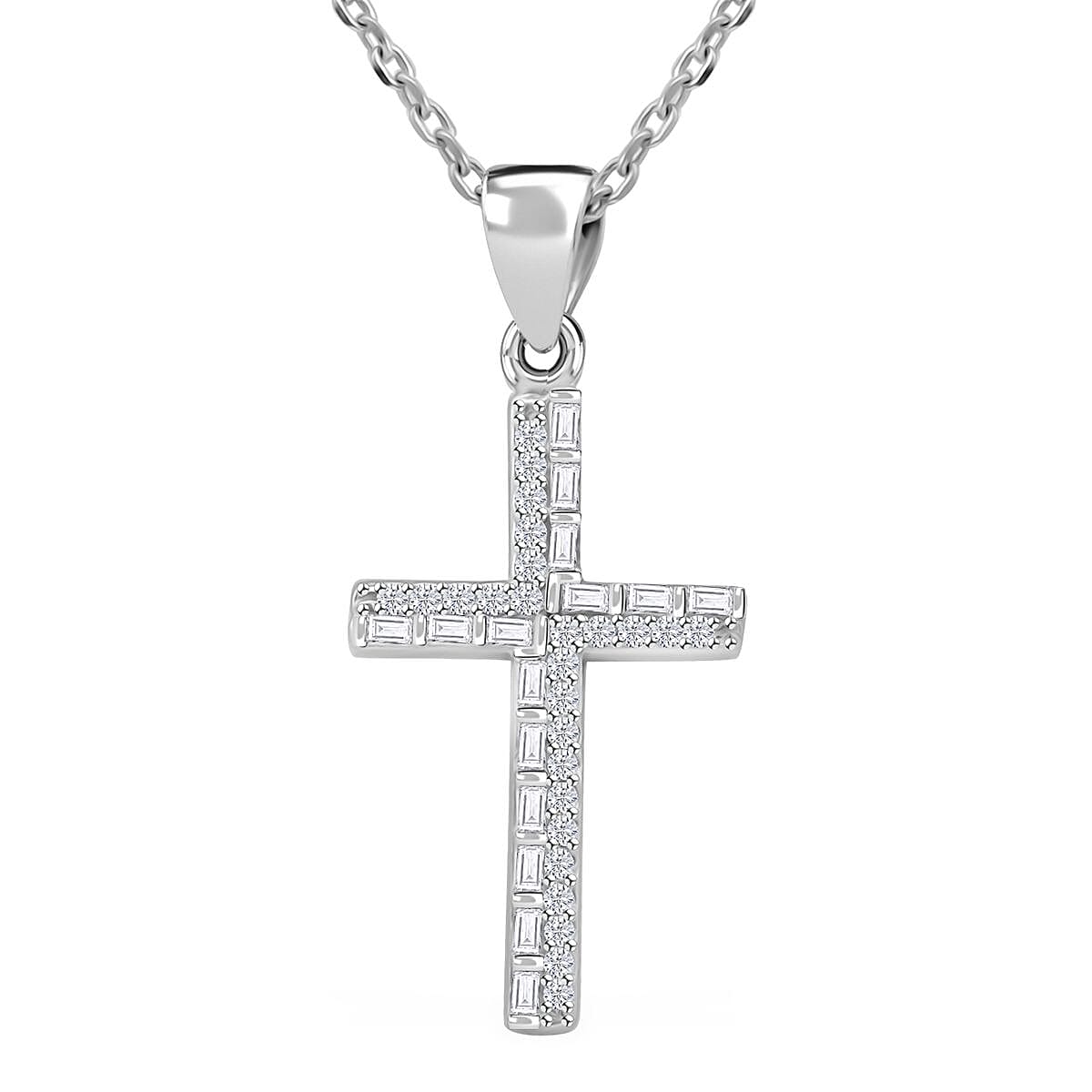 Elanza Simulated Diamond (2.33 Ct) Sterling Silver Necklace (Size 17 Adjustable) 2.33 ctw