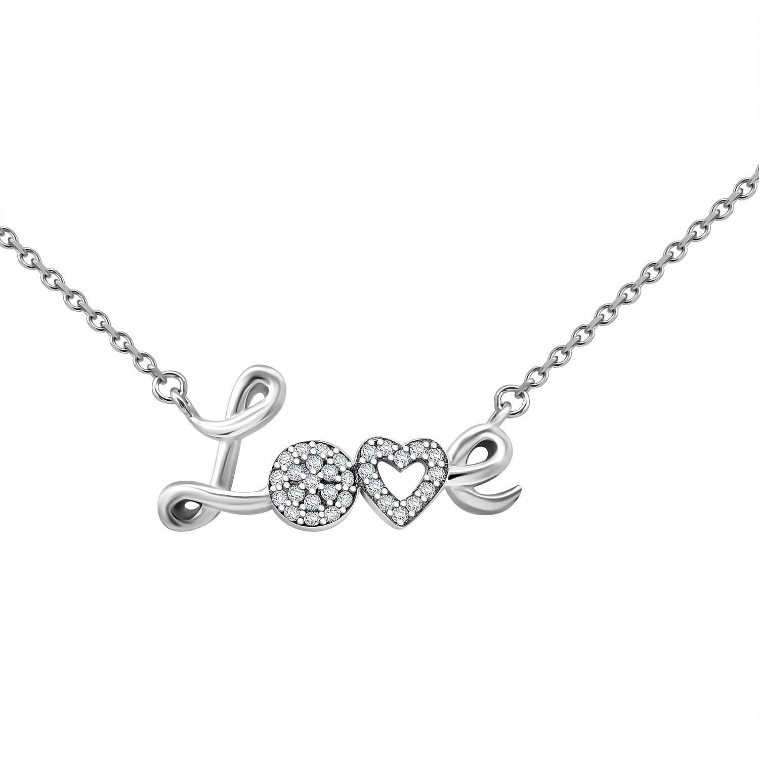 Elanza Simulated Diamond (0.63 Ct) Sterling Silver Necklace (Size 17.5 Adjustable) 0.63 ctw