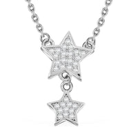 Elanza Simulated Diamond (0.65 Ct) Sterling Silver Necklace (Size 18 Adjustable) 0.65 ctw