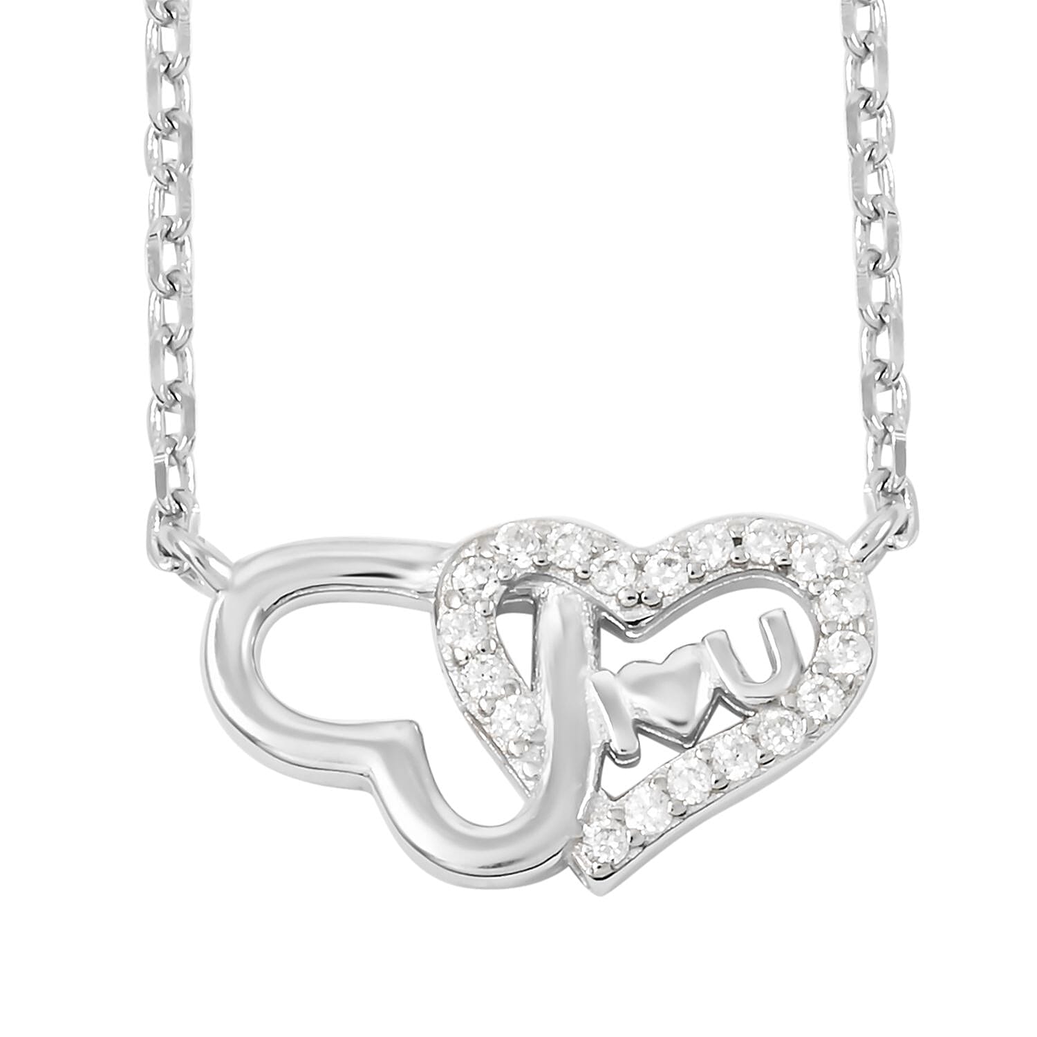 Elanza Simulated Diamond (0.38 Ct) Sterling Silver Necklace (Size 17 Adjustable) 0.38 ctw