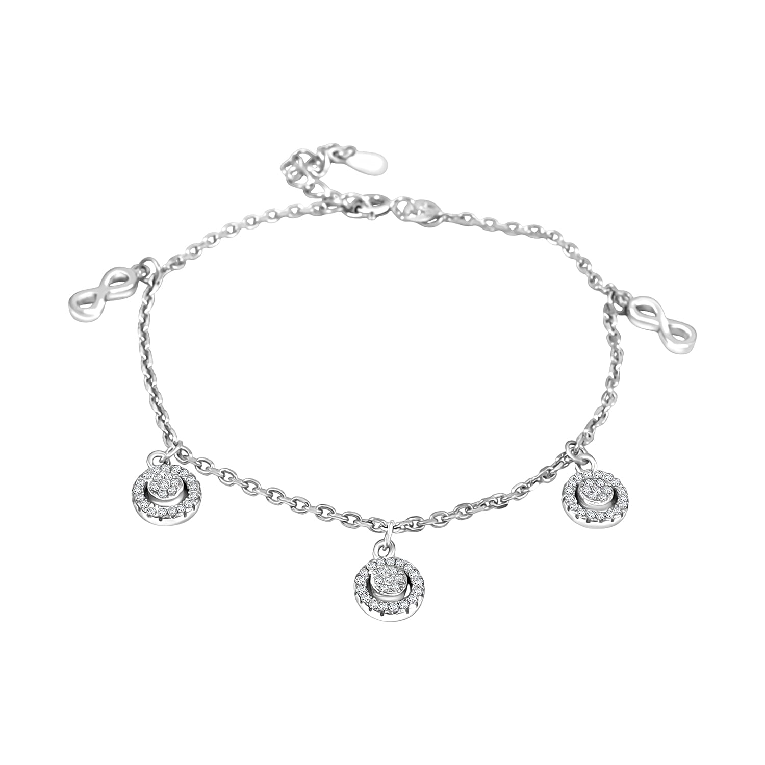 Elanza Simulated Diamond (1.44 Ct) Sterling Silver Bracelet (Size 7 Adjustable) 1.44 ctw