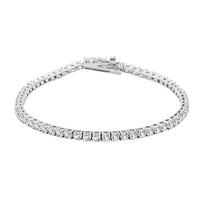 Elanza Simulated Diamond (6.93 Ct) Sterling Silver Bracelet (Size 7.25 In) 6.93 ctw