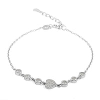 Elanza Simulated Diamond (1.12 Ct) Sterling Silver Bracelet (Size 6.75 Adjustable) 1.12 ctw