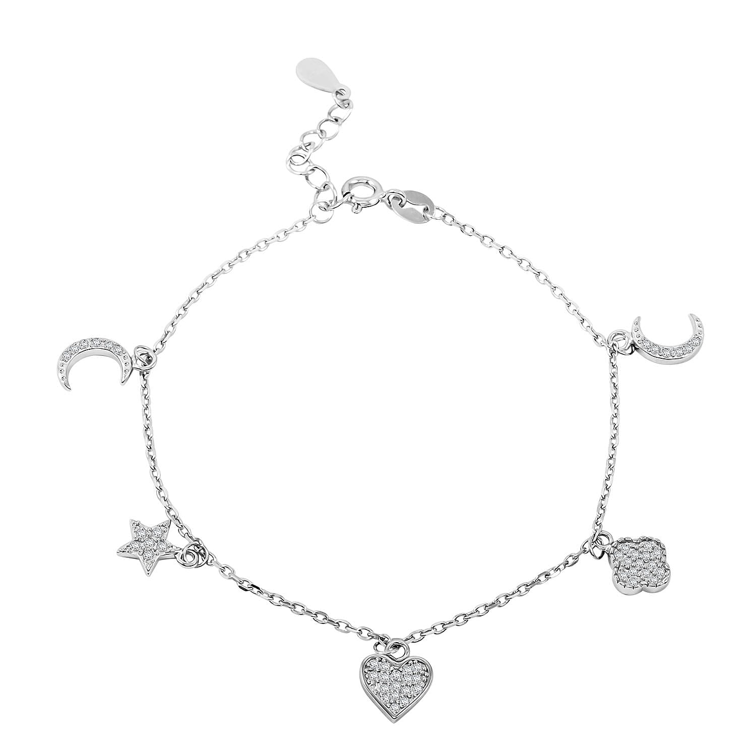 Elanza Simulated Diamond (1.00 Ct) Sterling Silver Bracelet (Size 7 Adjustable) 1.00 ctw