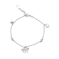 Elanza Simulated Diamond (0.60 Ct) Sterling Silver Bracelet (Size 7 Adjustable) 0.60 ctw