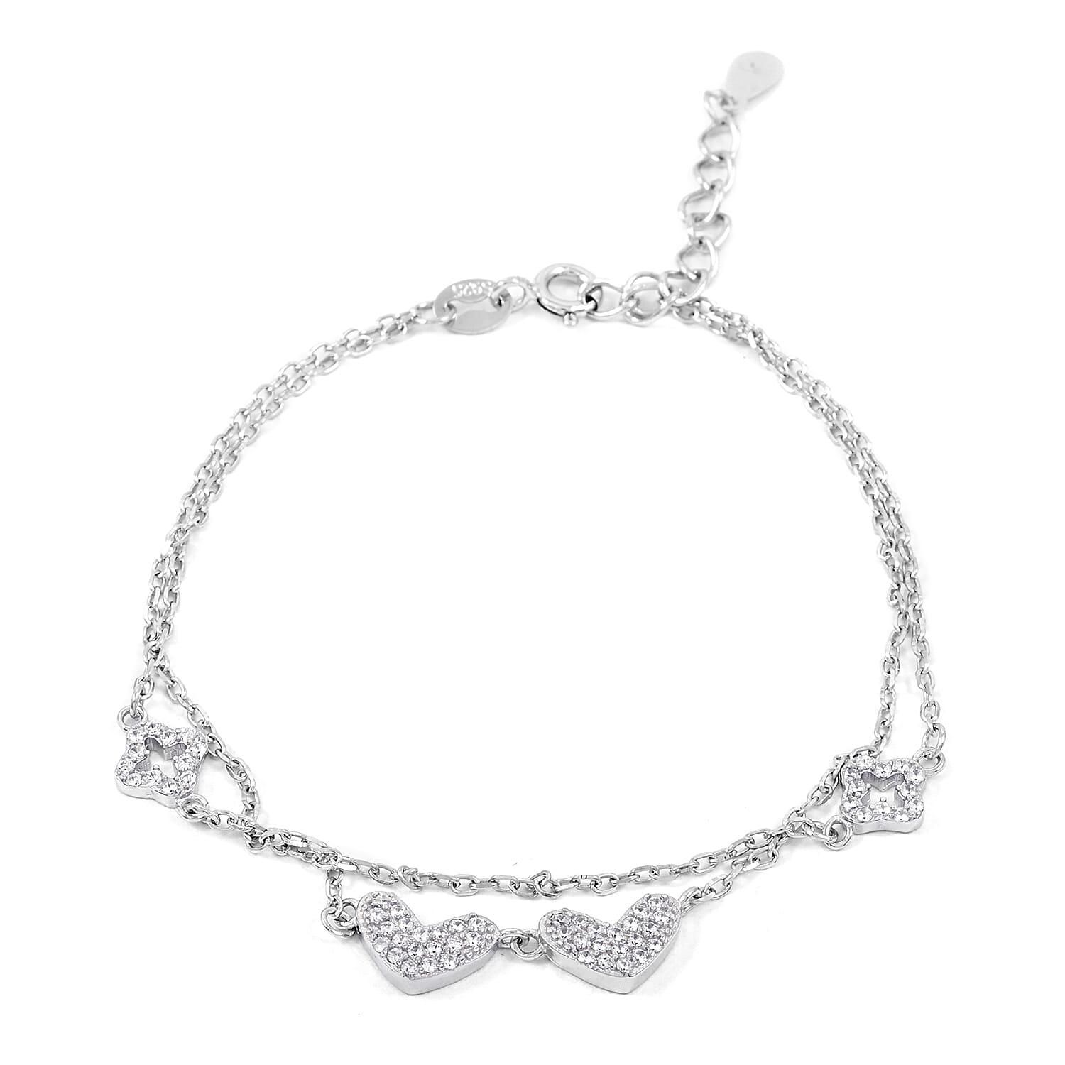 Elanza Simulated Diamond (1.28 Ct) Sterling Silver Bracelet (Size 6.75 Adjustable) 1.28 ctw
